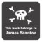 Pirate flag bookplate sticker/book label for boys
