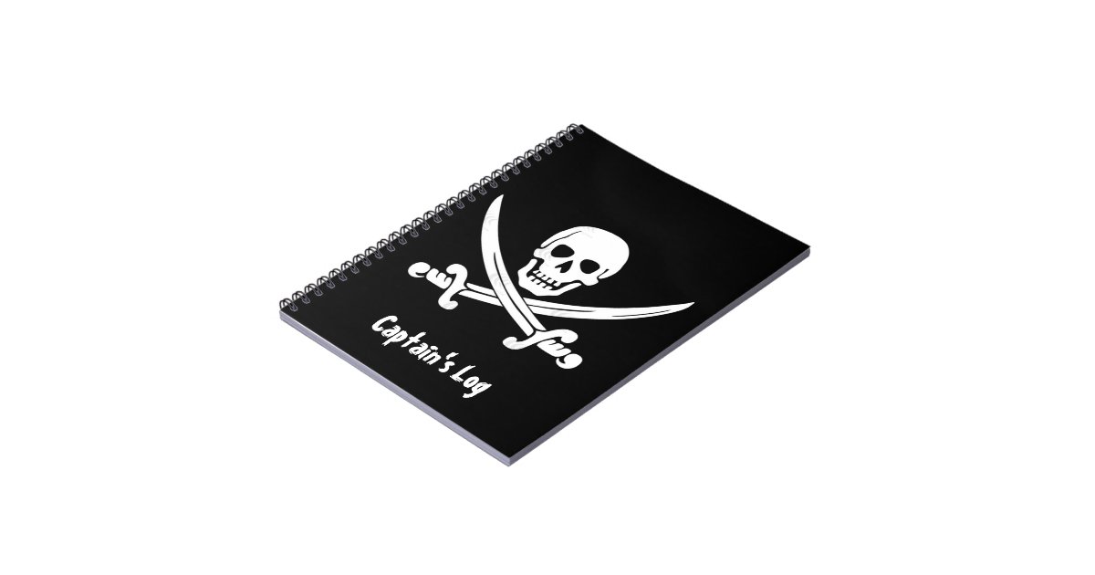 Pirate Flag Captain's Log Custom Notebook | Zazzle