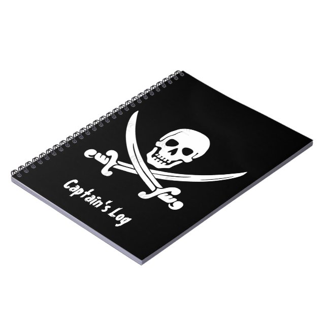 Pirate Flag Captain's Log Custom Notebook (Left Side)