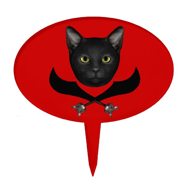 Pirate Flag Cat Cake Topper (Front)