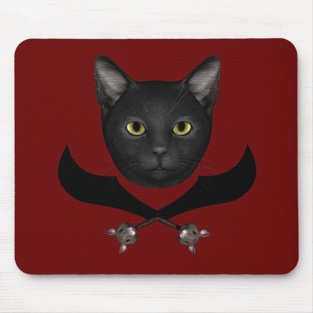 Pirate Flag Cat Mouse Pad (Front)
