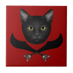 Pirate Flag Cat Tile