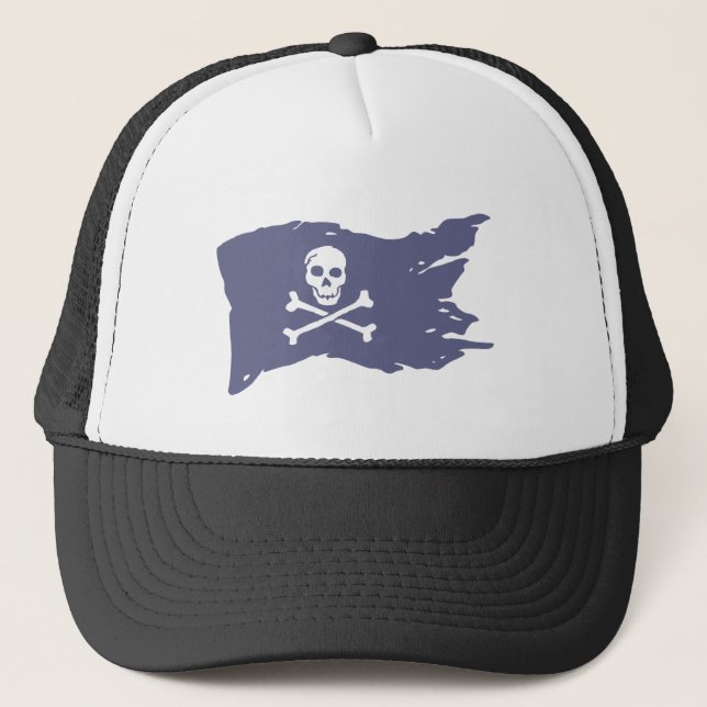 Pirate Flag Hat - Add Text Adjustable Cap (Front)