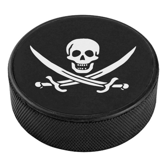 Pirate Flag Hockey Puck (3/4)
