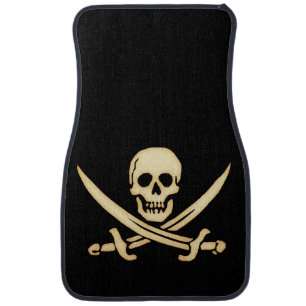 Pirate Flag Jolly Roger front floor mats