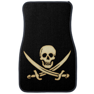 Pirate Flag Jolly Roger front floor mats