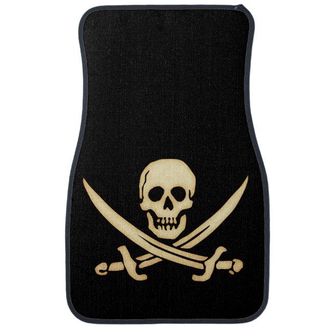 Pirate Flag Jolly Roger front floor mats (Front)