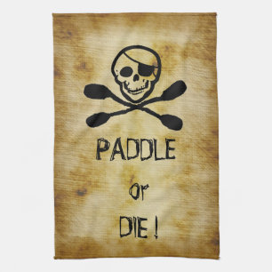 Pirate Flag Kayak Paddle or Die Towel