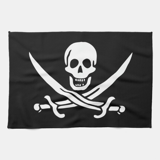 Pirate Flag Kitchen Towel (Horizontal)