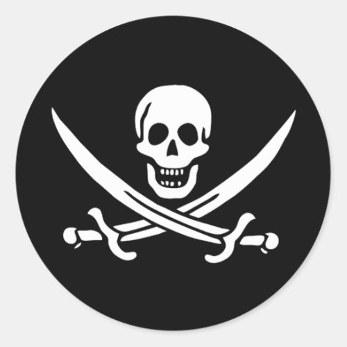 Pirate Flag of Calico Jack Classic Round Sticker