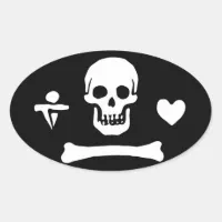 Pirate Flag Of Stede Bonnet Oval Sticker