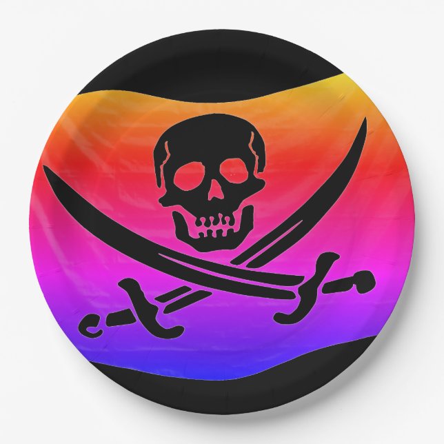 Pirate Flag Paper Plates (Front)