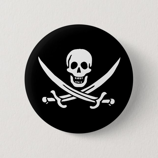 Pirate Flag Pinback Button (Front)