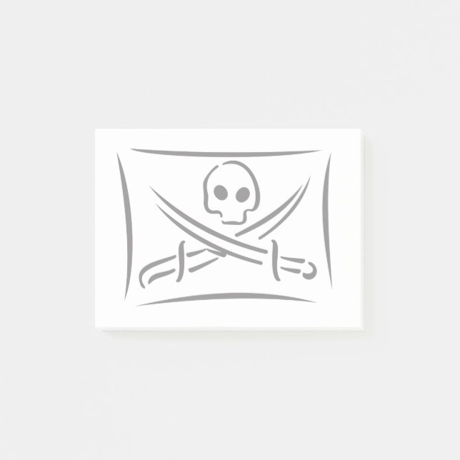 Pirate Flag Post It Note Pad Custom Background (Front)