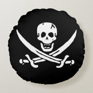 Pirate Flag Round Pillow