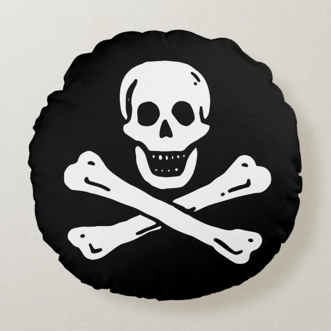 Pirate Flag Round Pillow (Front)