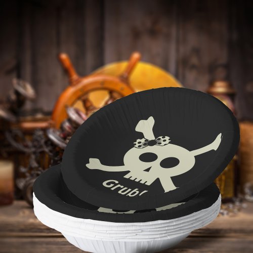 Pirate Flag Skull and Crossbones Black Paper Bowls