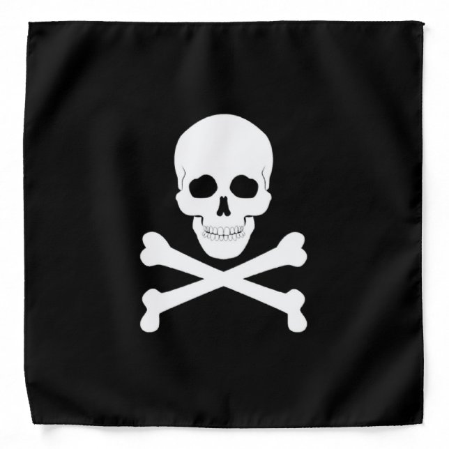 Pirate Flag Skull and Crossbones Jolly Roger Bandana (Front)