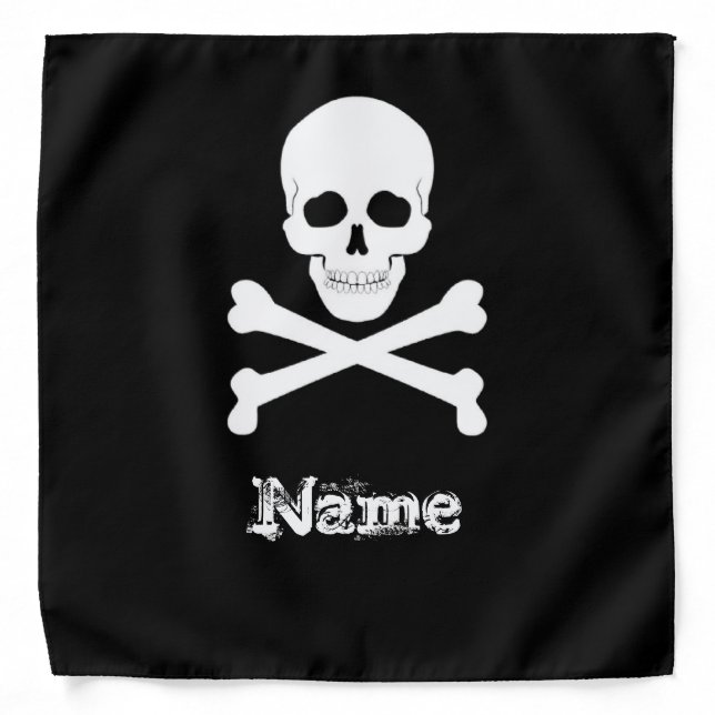 Pirate Flag Skull and Crossbones Jolly Roger Bandana (Front)