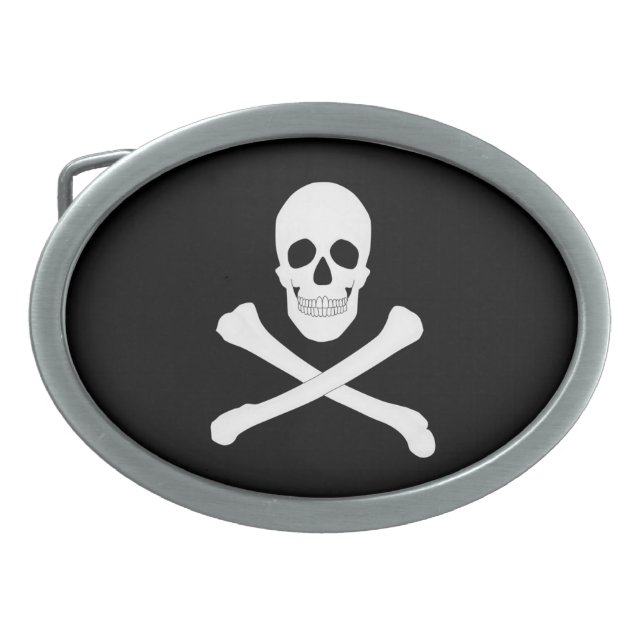 Pirate Flag (Skull and Crossbones) (Jolly Roger) Belt Buckle (Front)