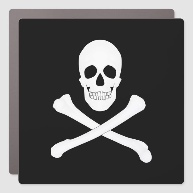 Pirate Flag (Skull and Crossbones) (Jolly Roger) Car Magnet (Front)
