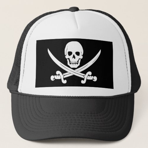 Pirate Flag Skull and Crossbones Jolly Roger Gift Trucker Hat