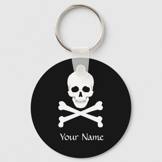 Pirate Flag Skull and Crossbones Jolly Roger Keychain (Front)