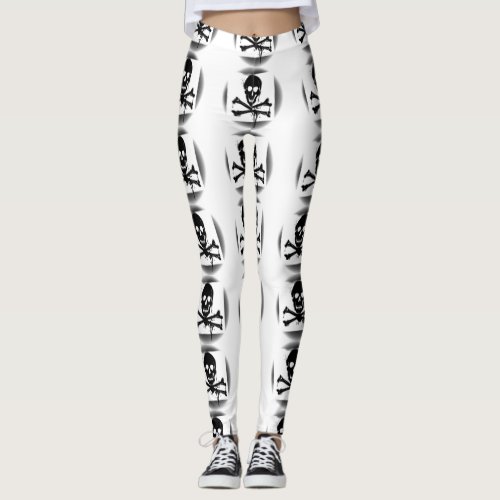 Pirate Flag Skull and Crossbones Jolly Roger Leggings