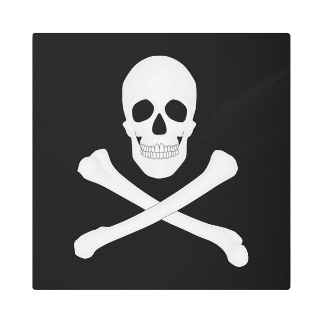 Pirate Flag (Skull and Crossbones) (Jolly Roger) Metal Print (Front)