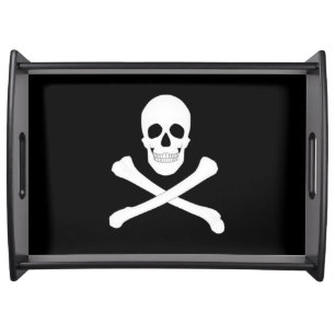 Pirate Flag (Skull and Crossbones) (Jolly Roger) Serving Tray