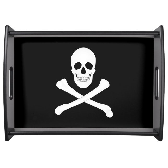 Pirate Flag (Skull and Crossbones) (Jolly Roger)  Serving Tray (Front)