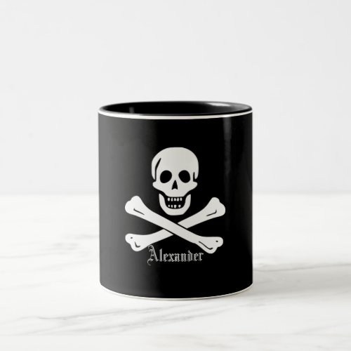 Pirate Flag Skull and Crossbones Jolly Roger Two_Tone Coffee Mug