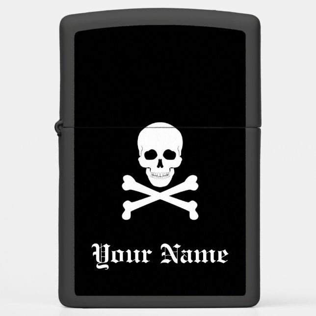 Pirate Flag Skull and Crossbones Jolly Roger Zippo Lighter (Front)