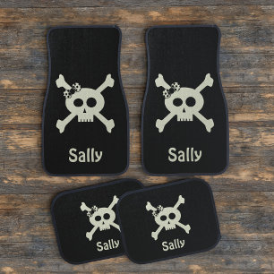 Pirate Flag Skull Crossbones Cute Black Car Floor Mat