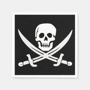 PIRATE FLAG SKULL CROSSBONES PAPER NAPKINS