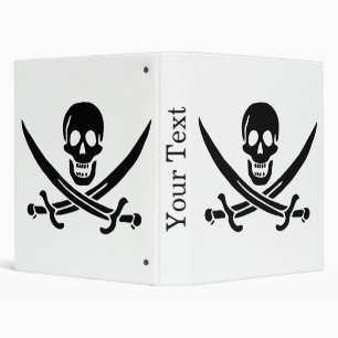 Pirate Flag Skull Crossed Swords 3 Ring Binder