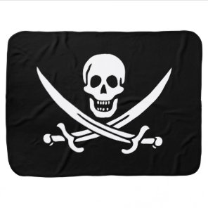 Pirate Flag Skull Crossed Swords Baby Blanket
