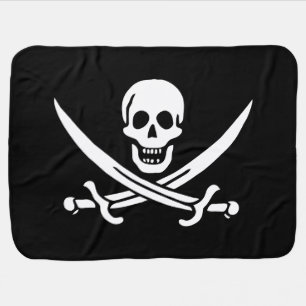 Pirate Flag Skull Crossed Swords Baby Blanket