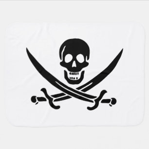 Pirate Flag Skull Crossed Swords Baby Blanket