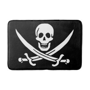 Pirate Flag Skull Crossed Swords Bath Mat