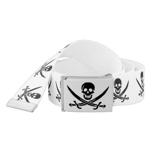 Pirate Flag Skull Crossed Swords Belt