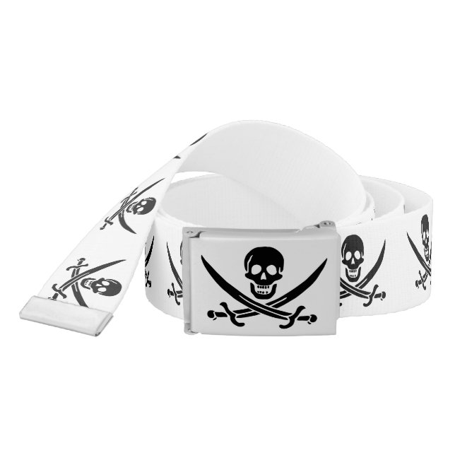 Pirate Flag Skull Crossed Swords Belt (Snake)