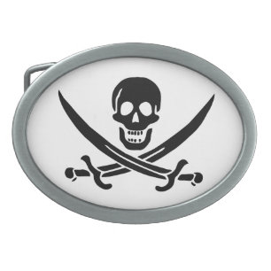 Pirate Flag Skull Crossed Swords Belt Buckle