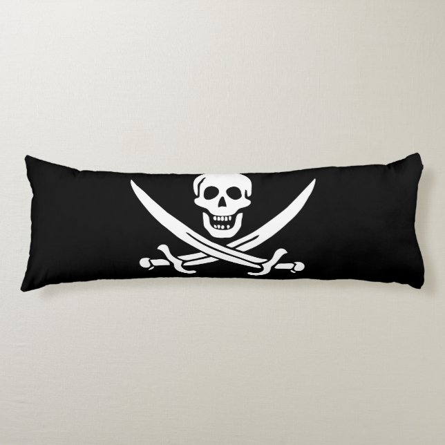 Pirate Flag Skull Crossed Swords Body Pillow (Front)