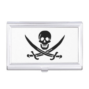 Pirate Flag Skull Crossed Swords Business Card Case