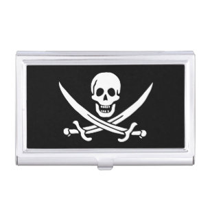 Pirate Flag Skull Crossed Swords Business Card Case