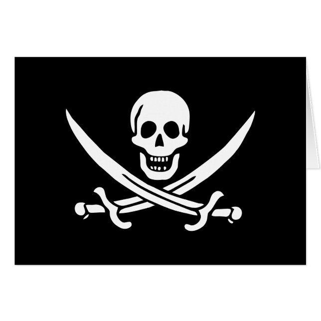 Pirate Flag Skull Crossed Swords Cards (Front Horizontal)