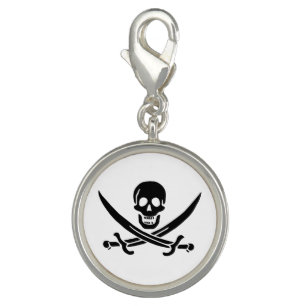 Pirate Flag Skull Crossed Swords Charm