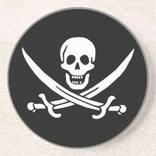 Pirate Flag Skull Crossed Swords Coaster