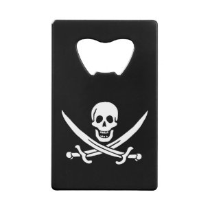 Pirate Flag Skull Crossed Swords Credit Card Bottle Opener
